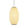Dekoracyjna nowoczesna biała lampa wisząca designerska skandynawska tkaninowy abażur podłużny 60cm SILK BARREL ST-2335-30 Step Into Design